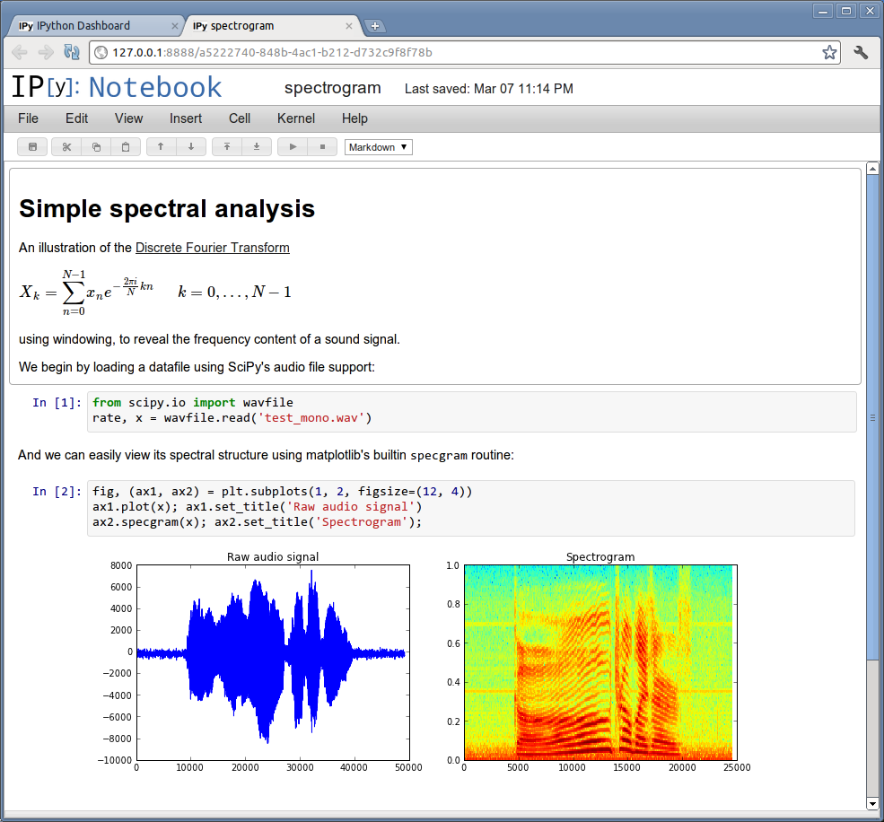 The IPython notebook with embedded text, code, math and figures.